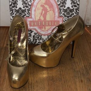 Gold Bordello Heels